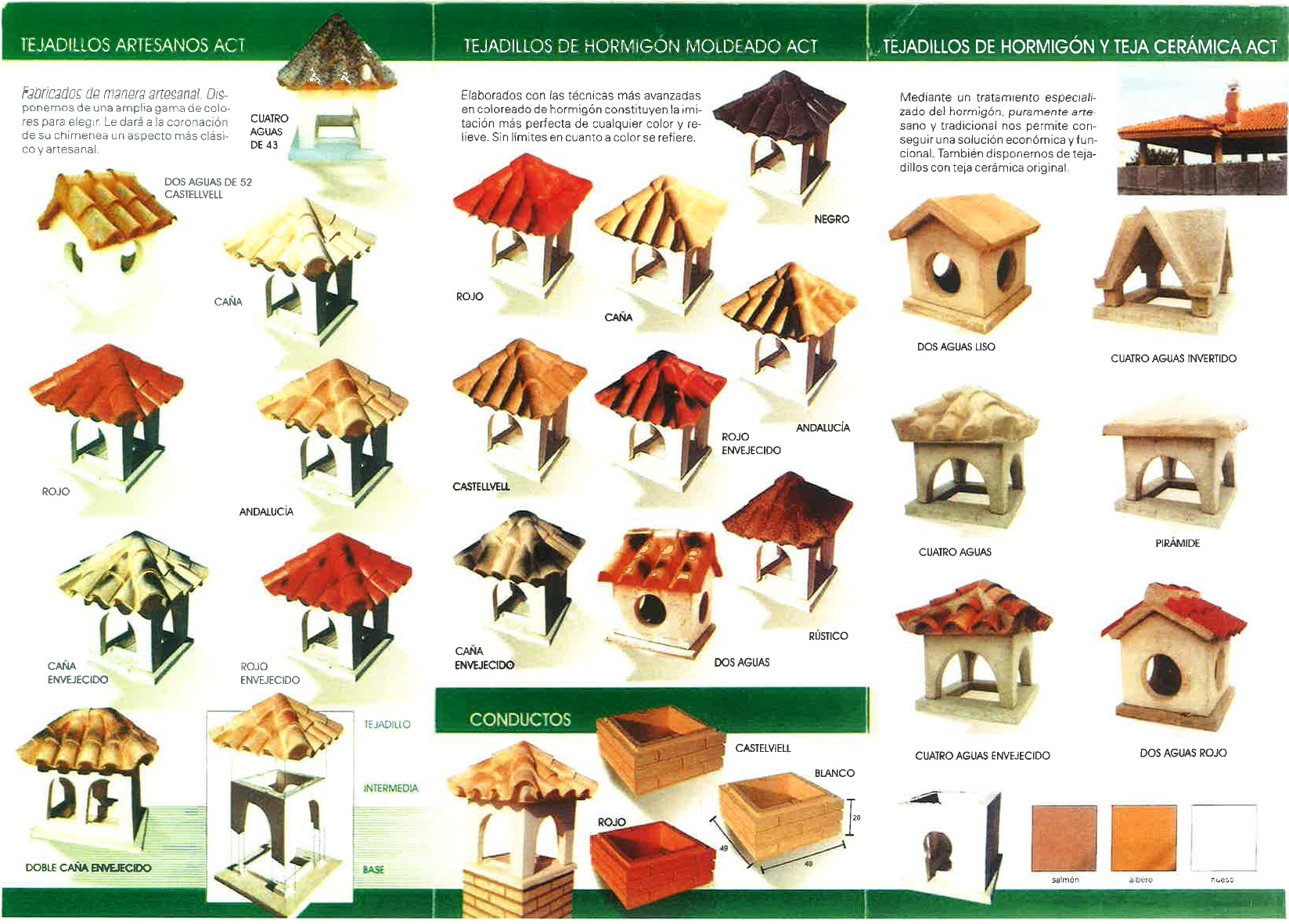 TEJADILLO COMPLETO 4 AG. CERAMICA ROJO ENVEJECIDO