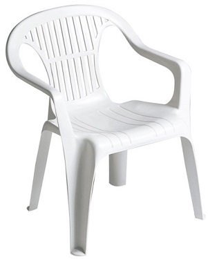 SILLON MONOBLOCK RESPALDO BAJO BLANCO