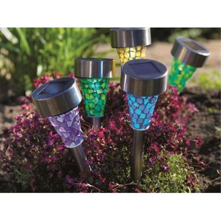 BALIZA DE LED MOSAICO SOLAR 4 COLORES EXT