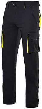 PANTALON STRETCH BICOLOR NEGRO/AM.FLUOR