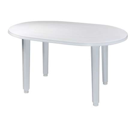 MESA OVAL 130X90CM BLANCO