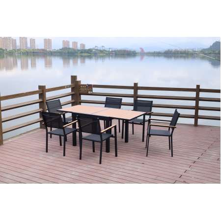 CONJUNTO LOIRA MESA EXTENSIBLE 90/180X90X75 CM + 6 SILLAS